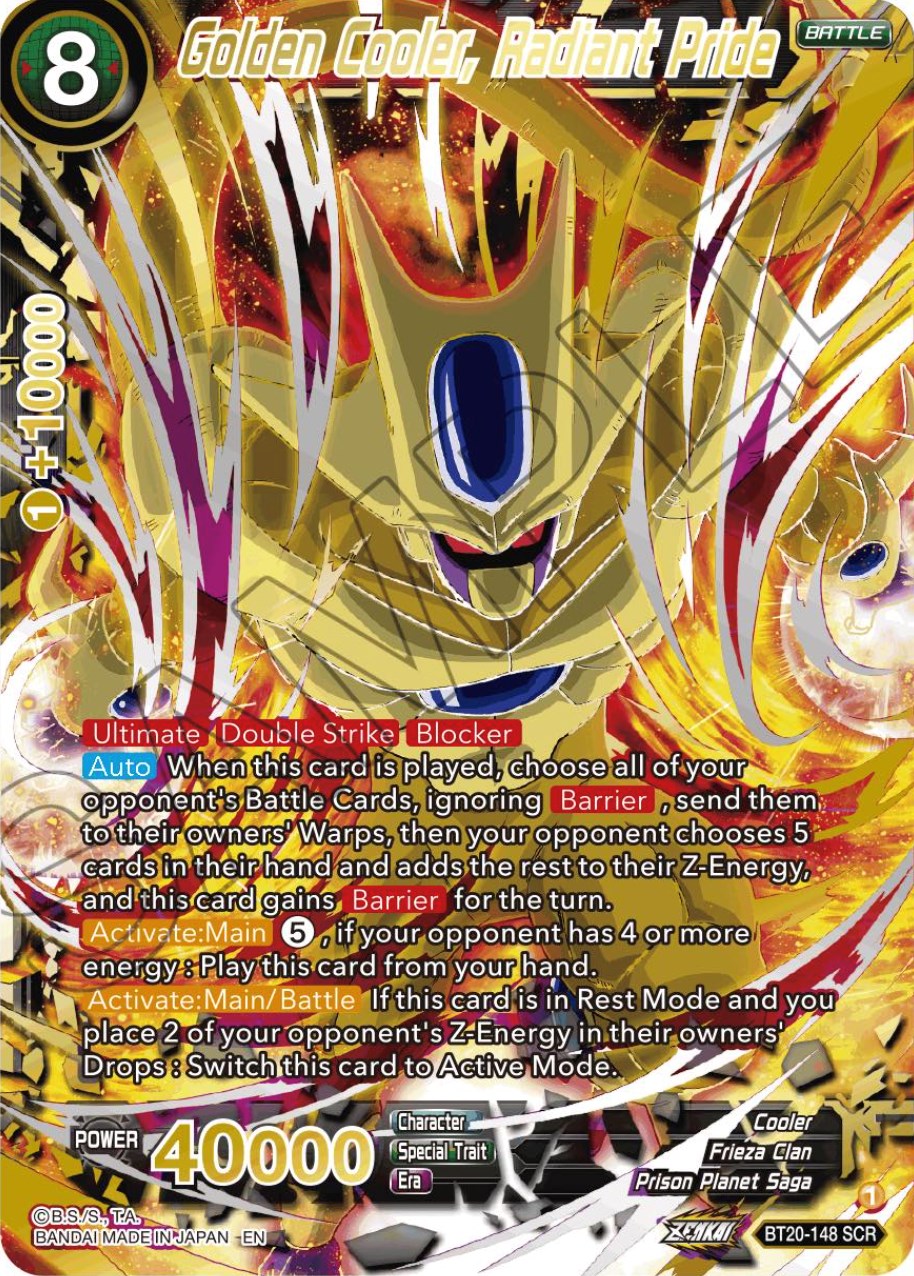 Golden Cooler, Radiant Pride (Alternate Art) (BT20-148) [Power Absorbed] | Dragon's Lair Comics and Fantasy Houston TX