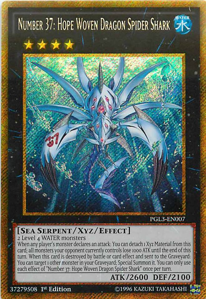 Number 37: Hope Woven Dragon Spider Shark [PGL3-EN007] Gold Secret Rare | Dragon's Lair Comics and Fantasy Houston TX