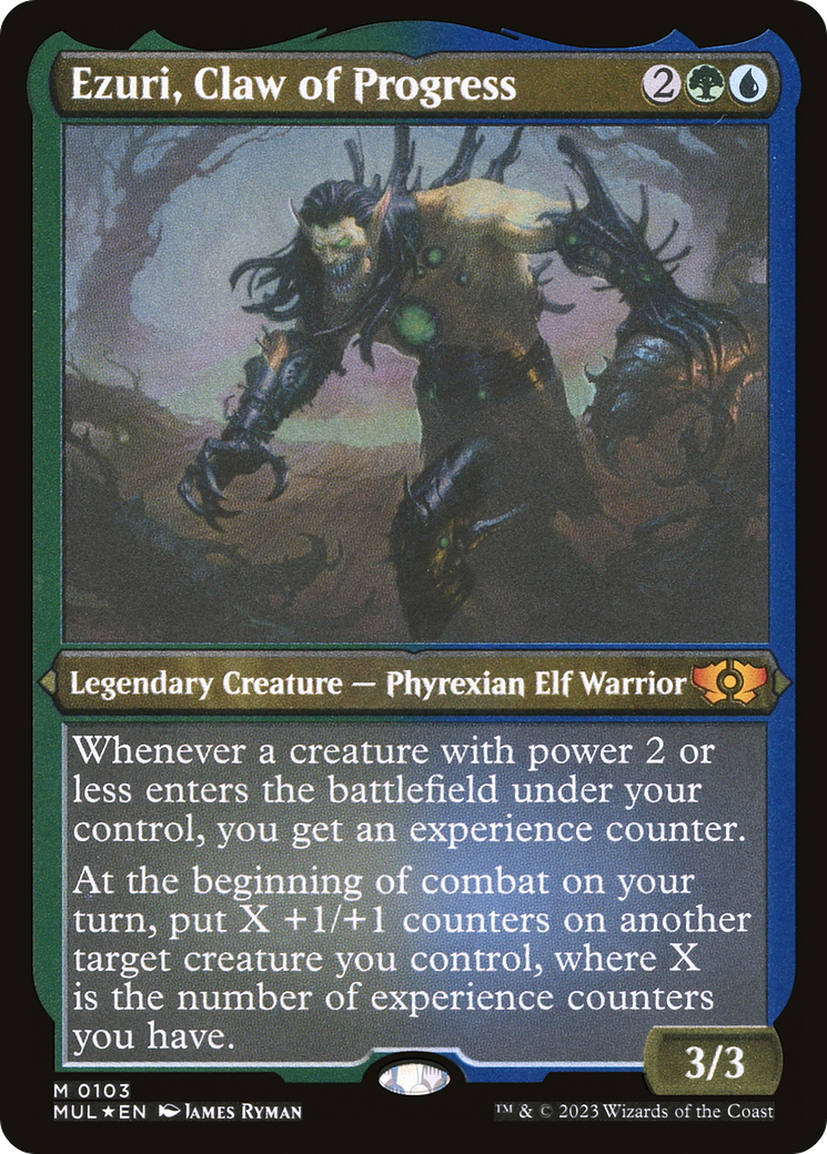 Ezuri, Claw of Progress (Foil Etched) [Multiverse Legends] | Dragon's Lair Comics and Fantasy Houston TX