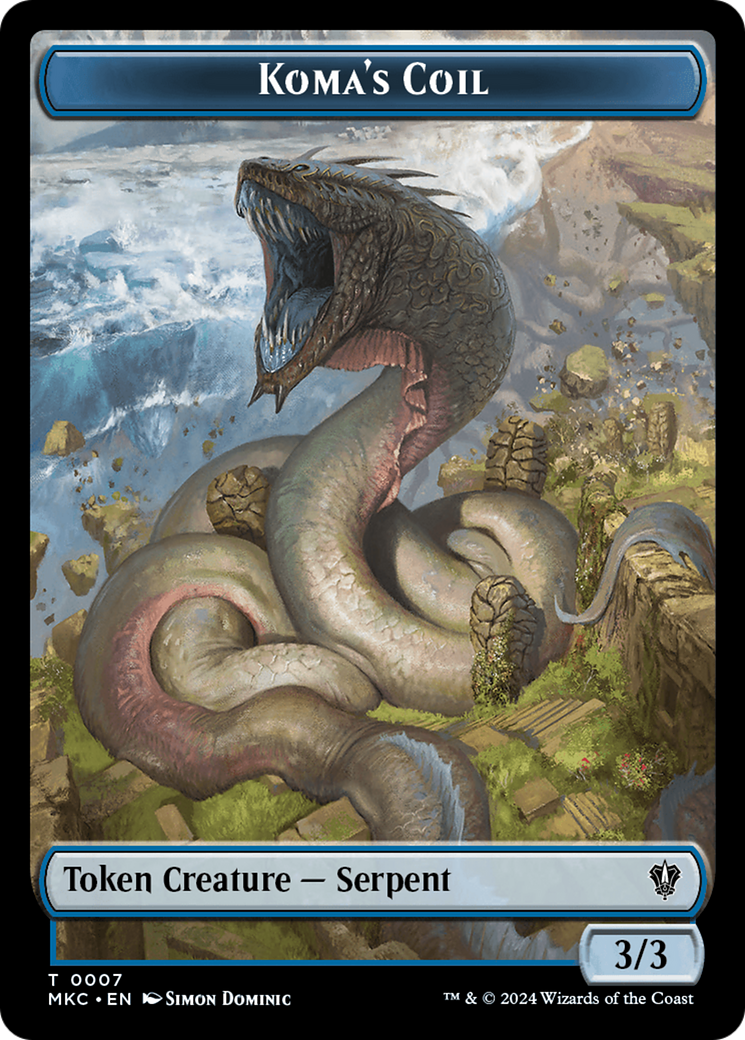 Drake // Koma's Coil Double-Sided Token [Murders at Karlov Manor Commander Tokens] | Dragon's Lair Comics and Fantasy Houston TX