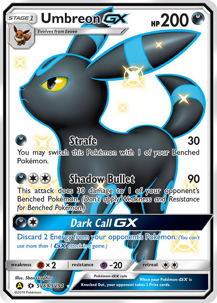 Umbreon GX (SV69/SV94) [Sun & Moon: Hidden Fates - Shiny Vault] | Dragon's Lair Comics and Fantasy Houston TX