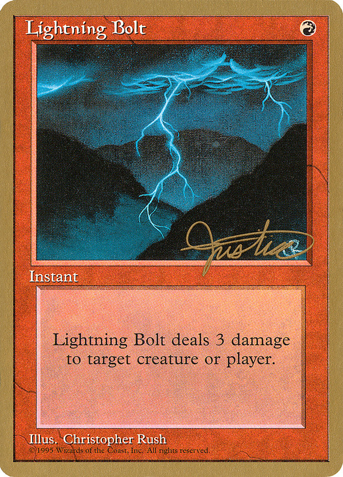 Lightning Bolt (Mark Justice) [Pro Tour Collector Set] | Dragon's Lair Comics and Fantasy Houston TX