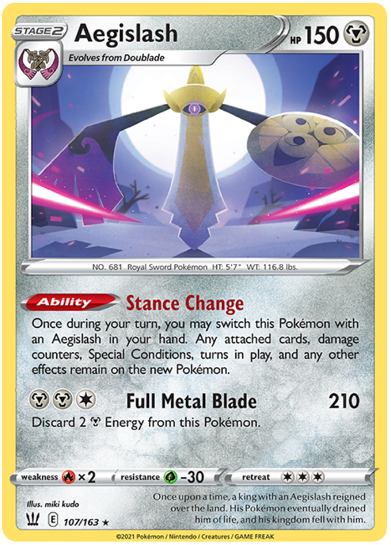 Aegislash (107/163) (107/163) [Sword & Shield: Battle Styles] | Dragon's Lair Comics and Fantasy Houston TX