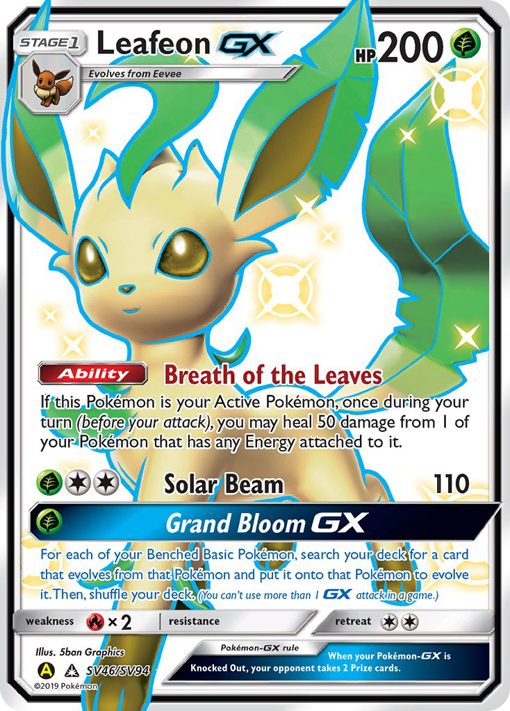 Leafeon GX (SV46/SV94) [Sun & Moon: Hidden Fates - Shiny Vault] | Dragon's Lair Comics and Fantasy Houston TX