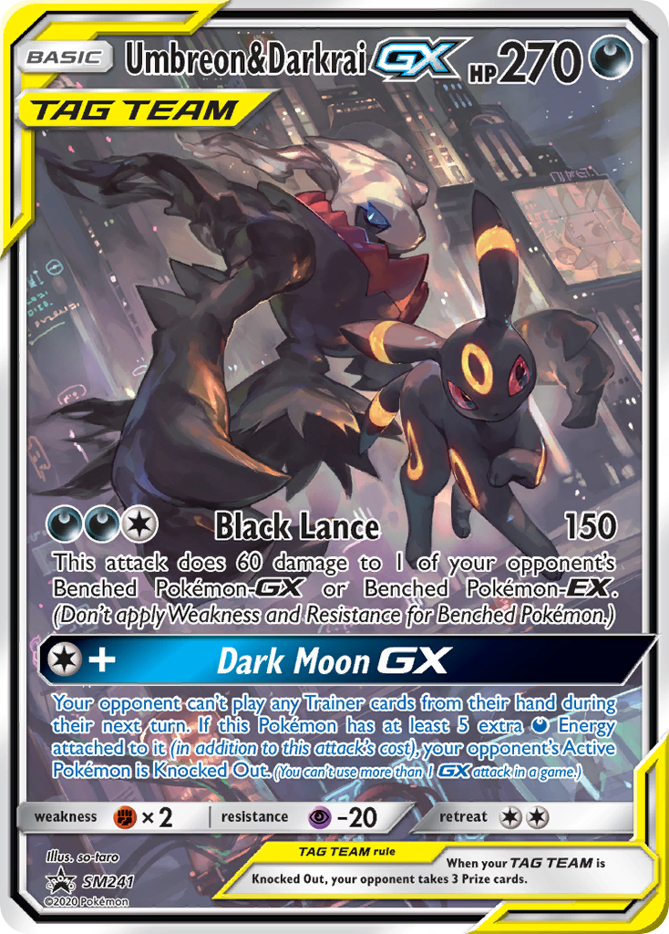 Umbreon & Darkrai GX (SM241) (Jumbo Card) [Sun & Moon: Black Star Promos] | Dragon's Lair Comics and Fantasy Houston TX