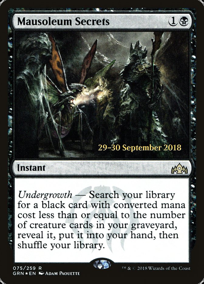 Mausoleum Secrets [Guilds of Ravnica Prerelease Promos] | Dragon's Lair Comics and Fantasy Houston TX
