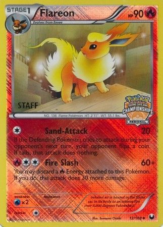 Flareon (12/108) (Regional Championship 2013 Promo Staff) [Black & White: Dark Explorers] | Dragon's Lair Comics and Fantasy Houston TX