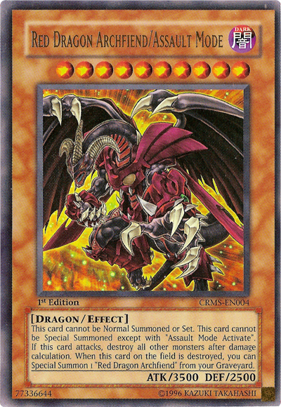 Red Dragon Archfiend/Assault Mode [CRMS-EN004] Ultra Rare | Dragon's Lair Comics and Fantasy Houston TX