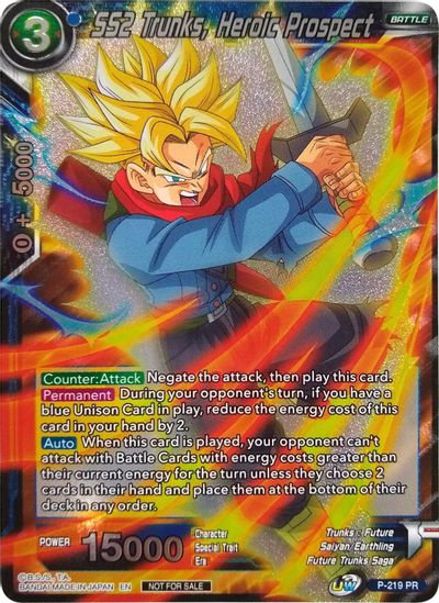 SS2 Trunks, Heroic Prospect (Player's Choice) (P-219) [Promotion Cards] | Dragon's Lair Comics and Fantasy Houston TX