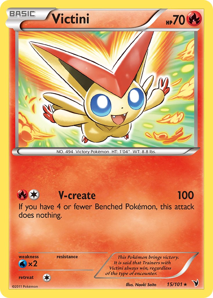 Victini (15/101) (Theme Deck Exclusive) [Black & White: Noble Victories] | Dragon's Lair Comics and Fantasy Houston TX