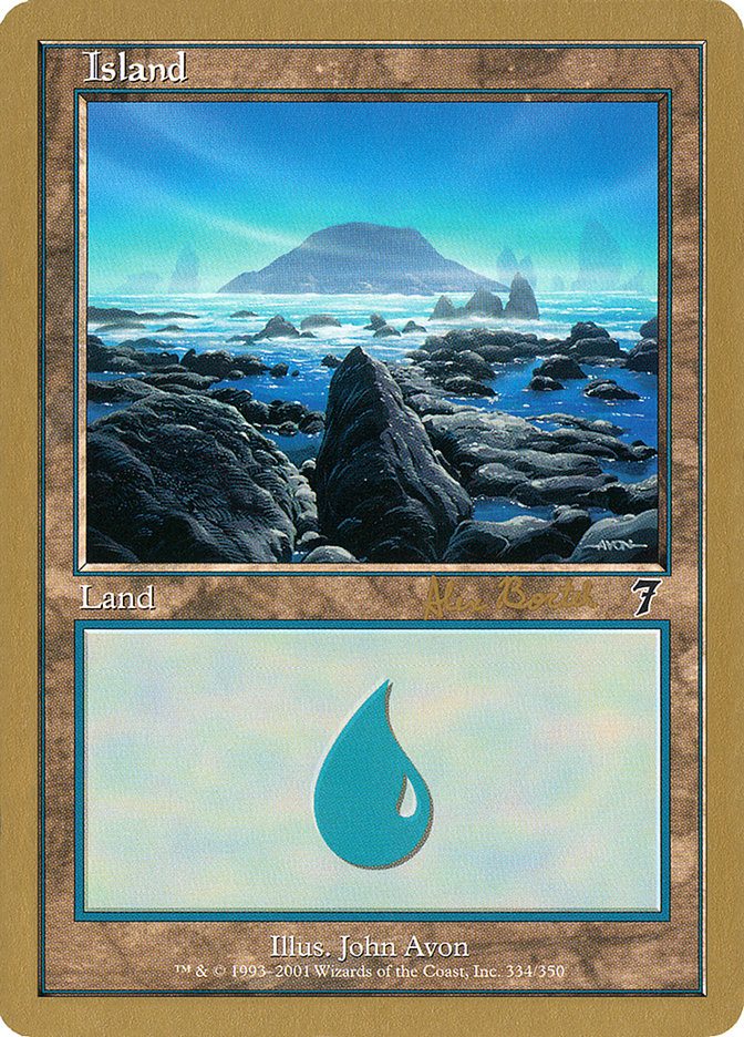 Island (ab334) (Alex Borteh) [World Championship Decks 2001] | Dragon's Lair Comics and Fantasy Houston TX