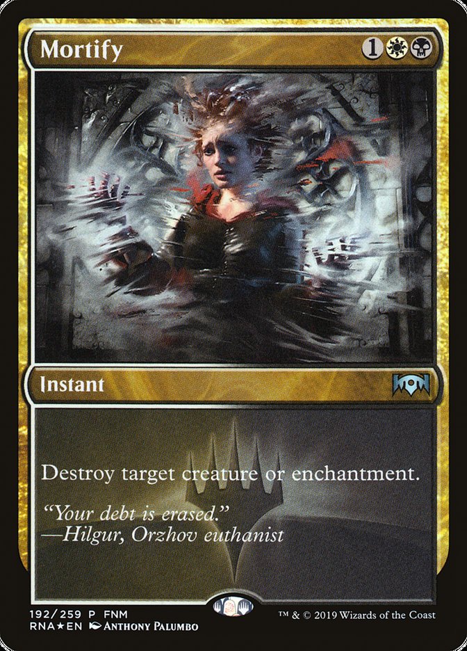 Mortify (FNM) [Ravnica Allegiance Promos] | Dragon's Lair Comics and Fantasy Houston TX