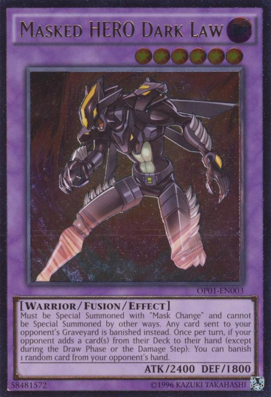 Masked HERO Dark Law [OP01-EN003] Ultimate Rare | Dragon's Lair Comics and Fantasy Houston TX