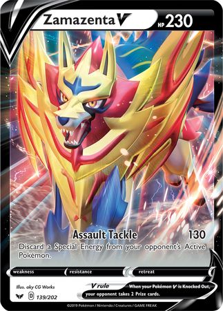 Zamazenta V (139/202) (Jumbo Card) [Sword & Shield: Base Set] | Dragon's Lair Comics and Fantasy Houston TX