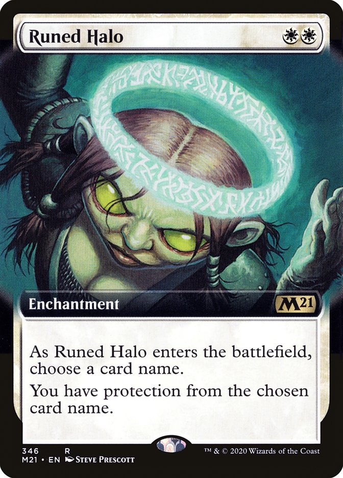 Runed Halo (Extended Art) [Core Set 2021] | Dragon's Lair Comics and Fantasy Houston TX
