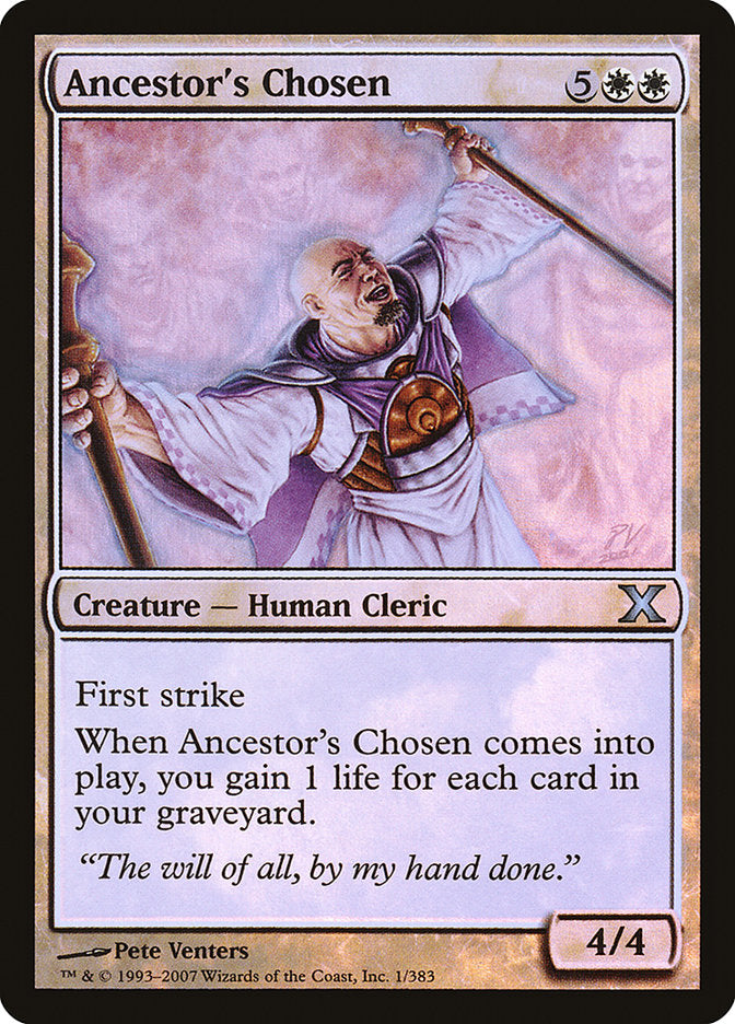 Ancestor's Chosen (Premium Foil) [Tenth Edition] | Dragon's Lair Comics and Fantasy Houston TX