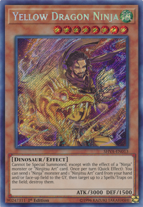 Yellow Dragon Ninja [SHVA-EN013] Secret Rare | Dragon's Lair Comics and Fantasy Houston TX