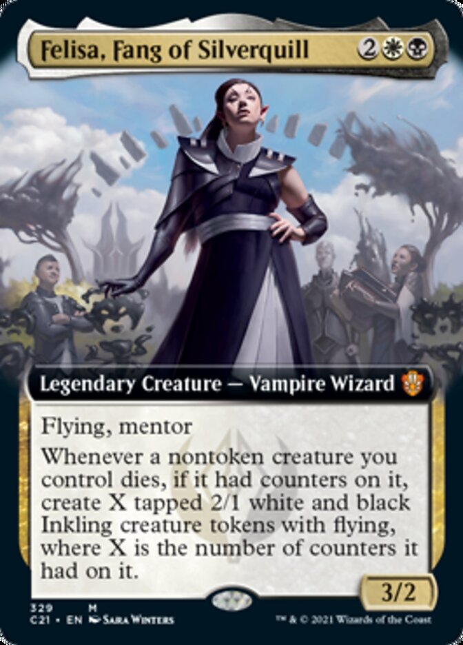Felisa, Fang of Silverquill (Extended Art) [Commander 2021] | Dragon's Lair Comics and Fantasy Houston TX