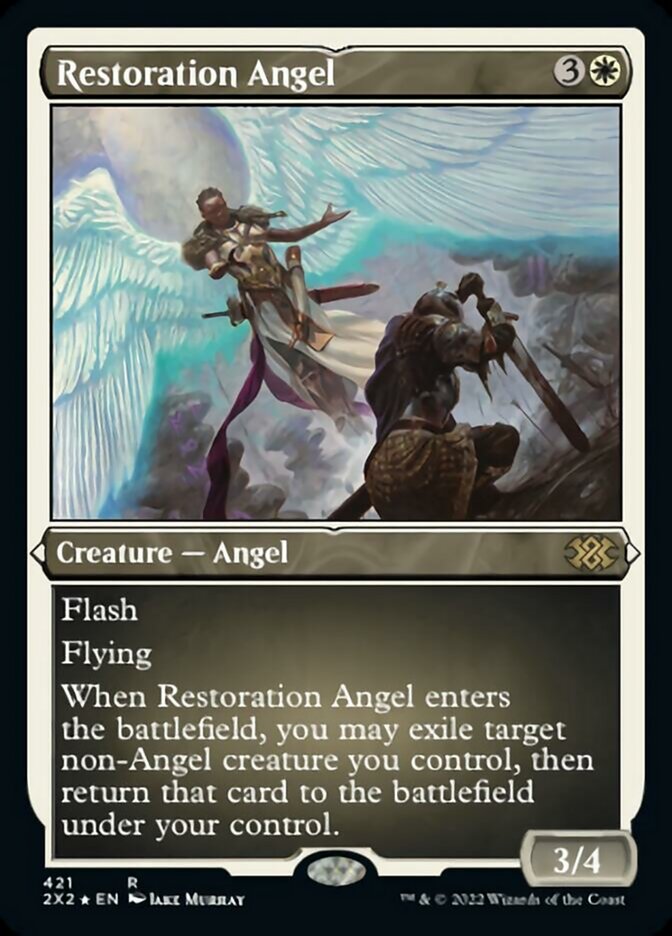Restoration Angel (Foil Etched) [Double Masters 2022] | Dragon's Lair Comics and Fantasy Houston TX