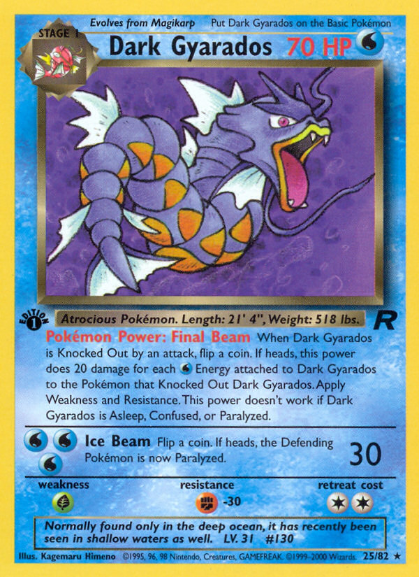 Dark Gyarados (25/82) [Team Rocket 1st Edition] | Dragon's Lair Comics and Fantasy Houston TX