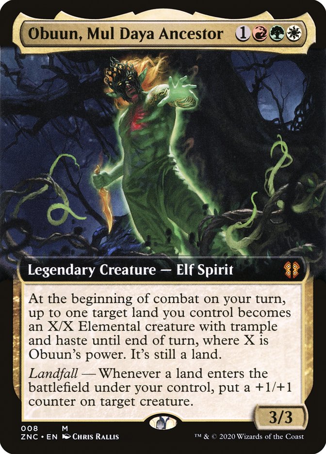 Obuun, Mul Daya Ancestor (Extended Art) [Zendikar Rising Commander] | Dragon's Lair Comics and Fantasy Houston TX