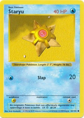 Staryu (65/102) [Base Set Shadowless Unlimited] | Dragon's Lair Comics and Fantasy Houston TX