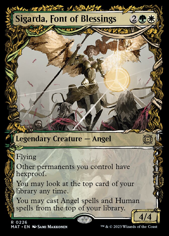 Sigarda, Font of Blessings (Showcase Halo Foil) [March of the Machine: The Aftermath] | Dragon's Lair Comics and Fantasy Houston TX