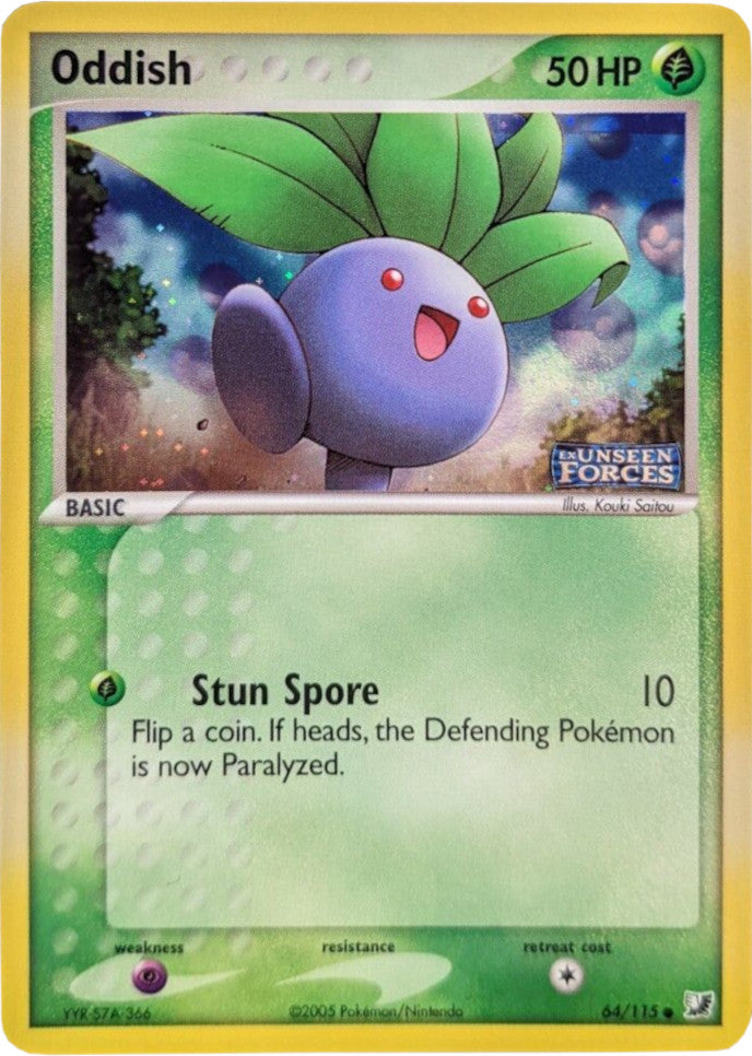 Oddish (64/115) (Stamped) [EX: Unseen Forces] | Dragon's Lair Comics and Fantasy Houston TX