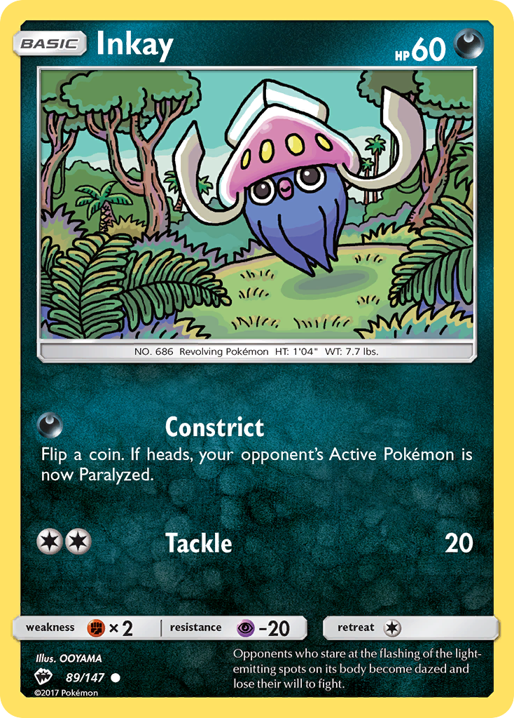 Inkay (89/147) [Sun & Moon: Burning Shadows] | Dragon's Lair Comics and Fantasy Houston TX