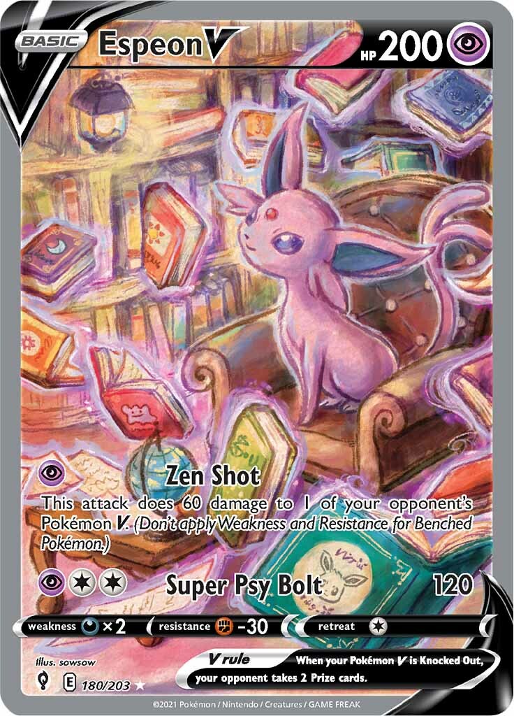 Espeon V (180/203) [Sword & Shield: Evolving Skies] | Dragon's Lair Comics and Fantasy Houston TX