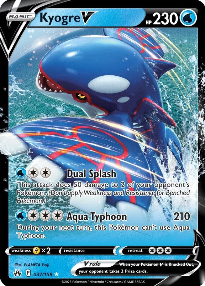 Kyogre V (037/159) [Sword & Shield: Crown Zenith] | Dragon's Lair Comics and Fantasy Houston TX