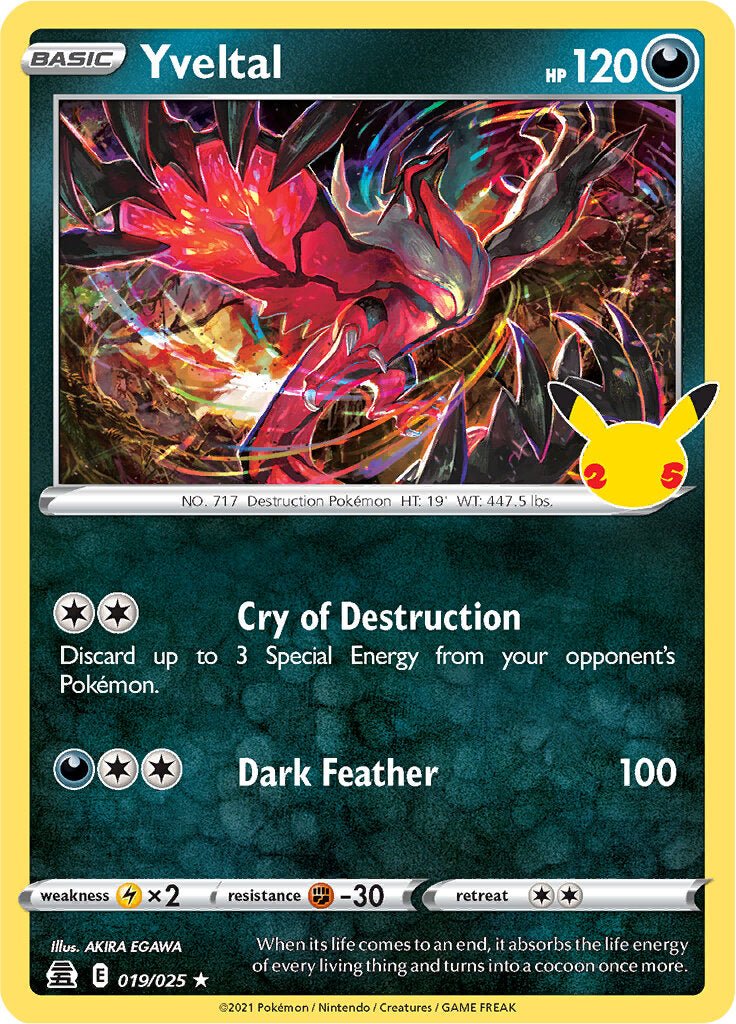 Yveltal (019/025) [Celebrations: 25th Anniversary] | Dragon's Lair Comics and Fantasy Houston TX