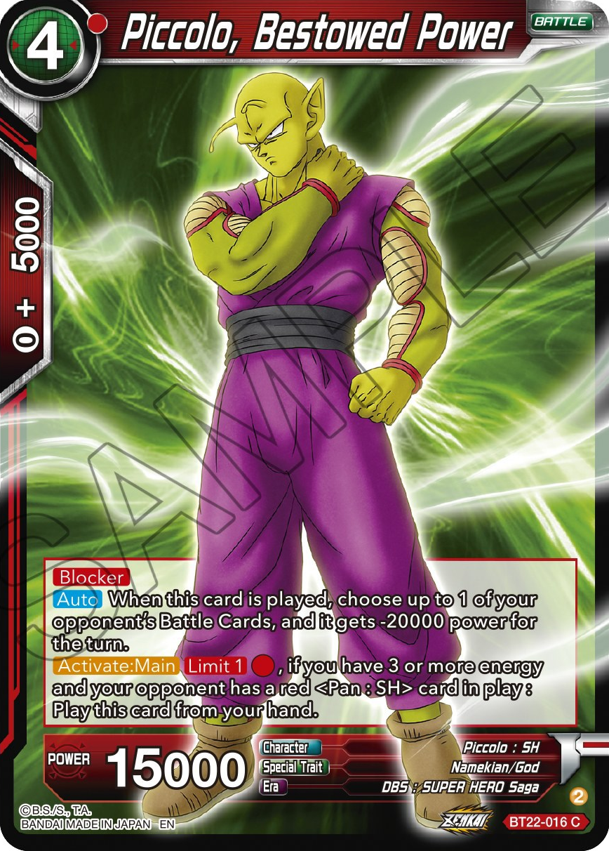 Piccolo, Bestowed Power (BT22-016) [Critical Blow] | Dragon's Lair Comics and Fantasy Houston TX