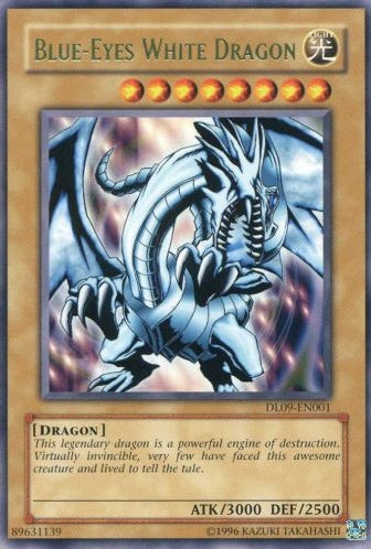 Blue-Eyes White Dragon (Green) [DL09-EN001] Rare | Dragon's Lair Comics and Fantasy Houston TX