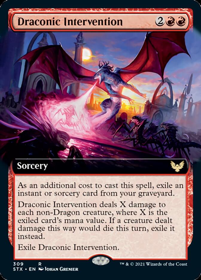 Draconic Intervention (Extended Art) [Strixhaven: School of Mages] | Dragon's Lair Comics and Fantasy Houston TX