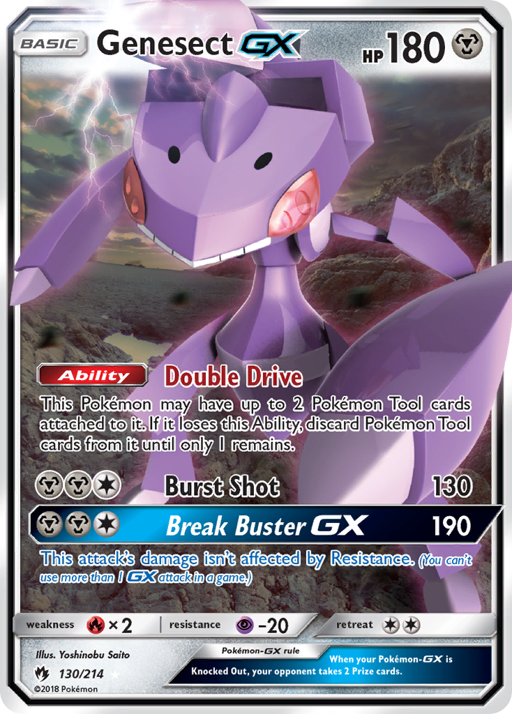Genesect GX (130/214) [Sun & Moon: Lost Thunder] | Dragon's Lair Comics and Fantasy Houston TX