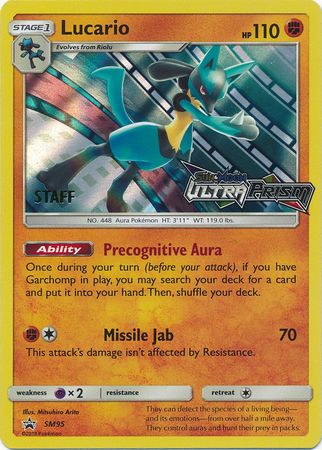 Lucario (SM95) (Staff Prerelease Promo) [Sun & Moon: Black Star Promos] | Dragon's Lair Comics and Fantasy Houston TX