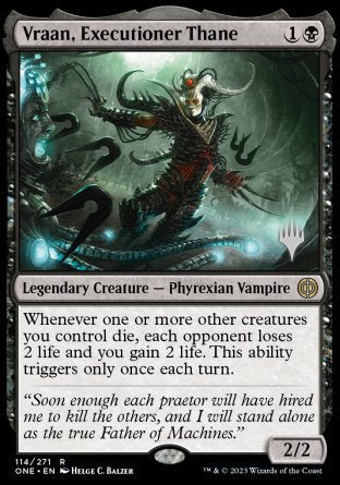 Vraan, Executioner Thane (Promo Pack) [Phyrexia: All Will Be One Promos] | Dragon's Lair Comics and Fantasy Houston TX