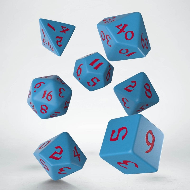 Q Workshop Runic Blue and Red Poly 7 Set | Dragon's Lair Comics and Fantasy Houston TX
