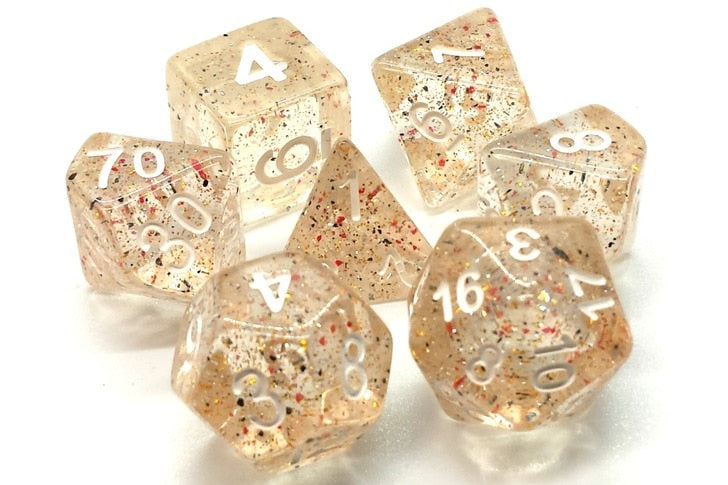 Old School Dice Particles Confetti Poly 7 Set | Dragon's Lair Comics and Fantasy Houston TX