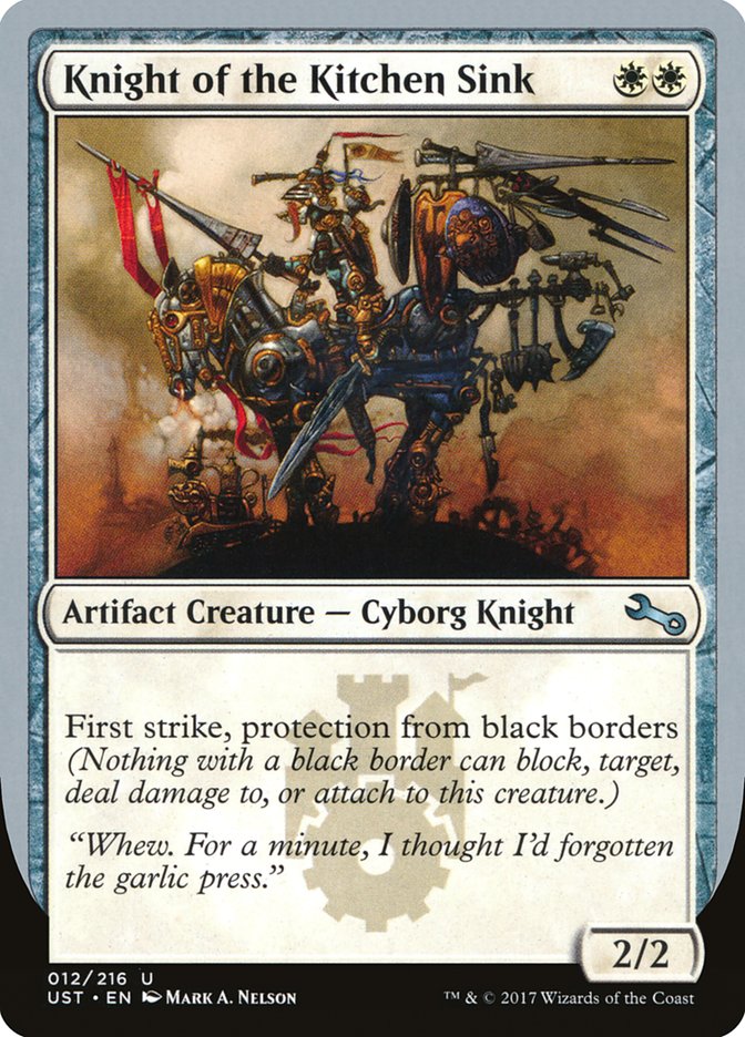 Knight of the Kitchen Sink ("protection from black border") [Unstable] | Dragon's Lair Comics and Fantasy Houston TX
