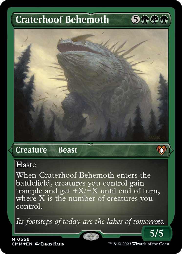 Craterhoof Behemoth (Foil Etched) [Commander Masters] | Dragon's Lair Comics and Fantasy Houston TX