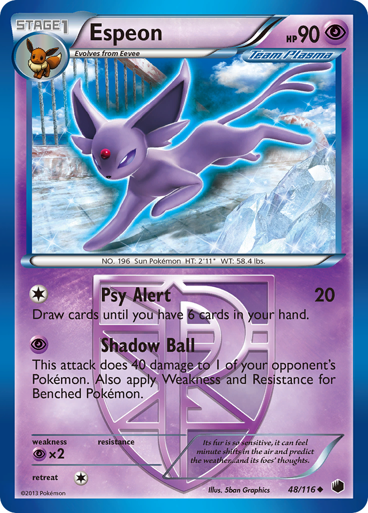 Espeon (48/116) [Black & White: Plasma Freeze] | Dragon's Lair Comics and Fantasy Houston TX