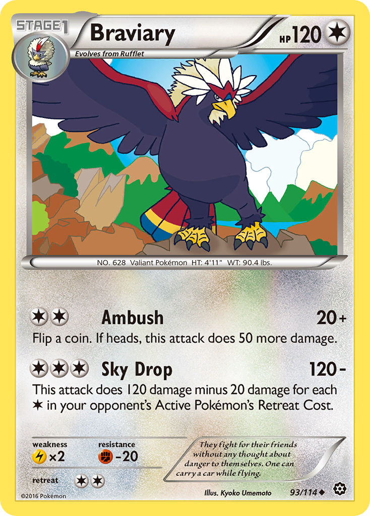 Braviary (93/114) [XY: Steam Siege] | Dragon's Lair Comics and Fantasy Houston TX