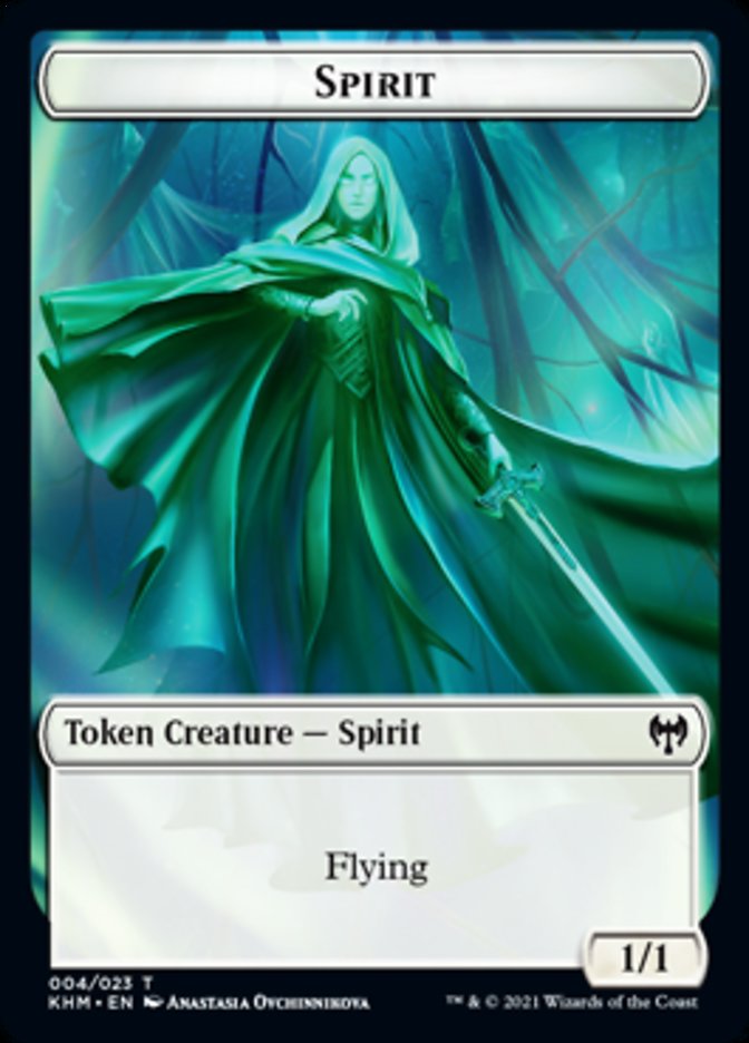 Spirit Token [Kaldheim Tokens] | Dragon's Lair Comics and Fantasy Houston TX