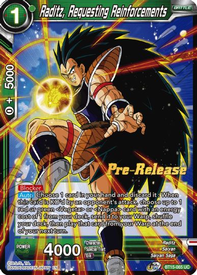Raditz, Requesting Reinforcements (BT15-065) [Saiyan Showdown Prerelease Promos] | Dragon's Lair Comics and Fantasy Houston TX