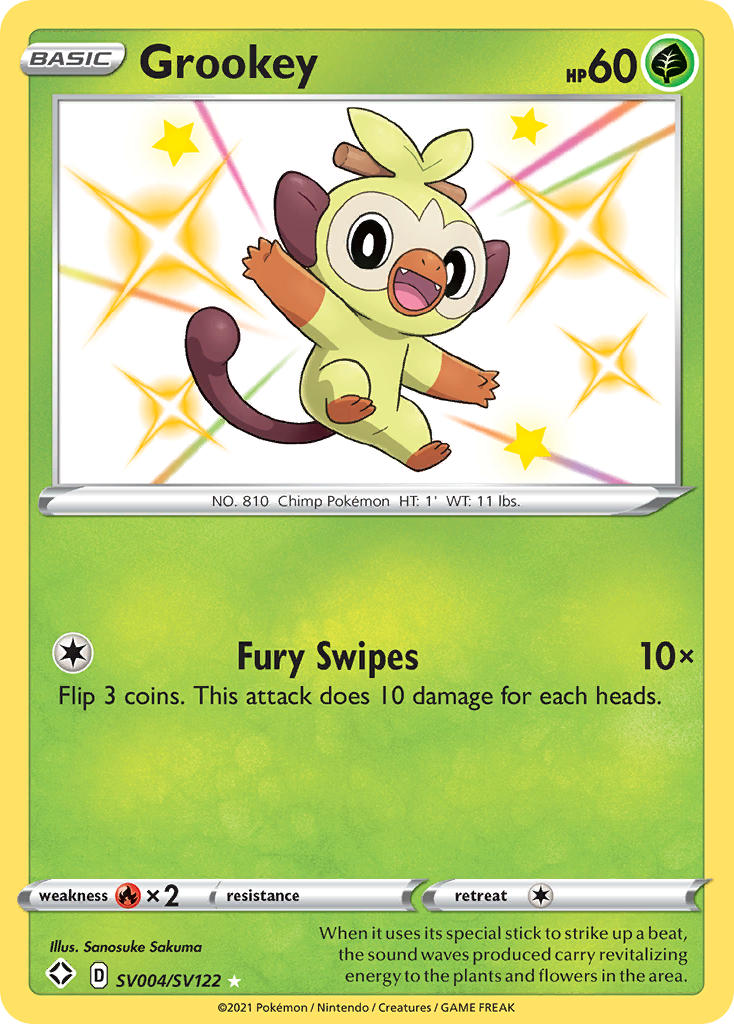 Grookey (SV004/SV122) [Sword & Shield: Shining Fates] | Dragon's Lair Comics and Fantasy Houston TX