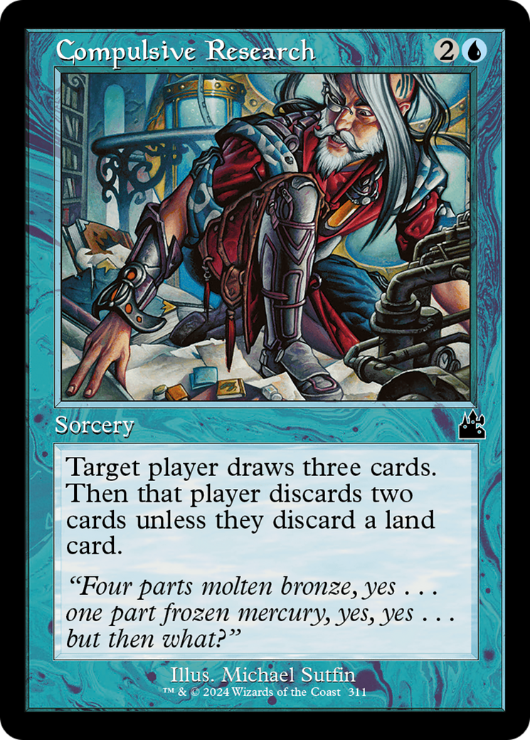Compulsive Research (Retro Frame) [Ravnica Remastered] | Dragon's Lair Comics and Fantasy Houston TX
