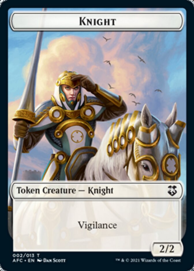 Knight // Saproling Double-Sided Token [Dungeons & Dragons: Adventures in the Forgotten Realms Commander Tokens] | Dragon's Lair Comics and Fantasy Houston TX