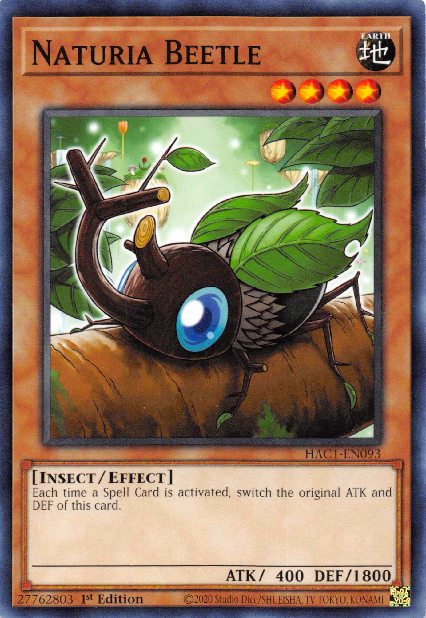 Naturia Beetle [HAC1-EN093] Common | Dragon's Lair Comics and Fantasy Houston TX